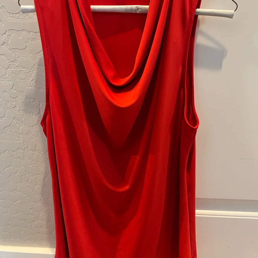 Ann Taylor Red Draped Tank Top